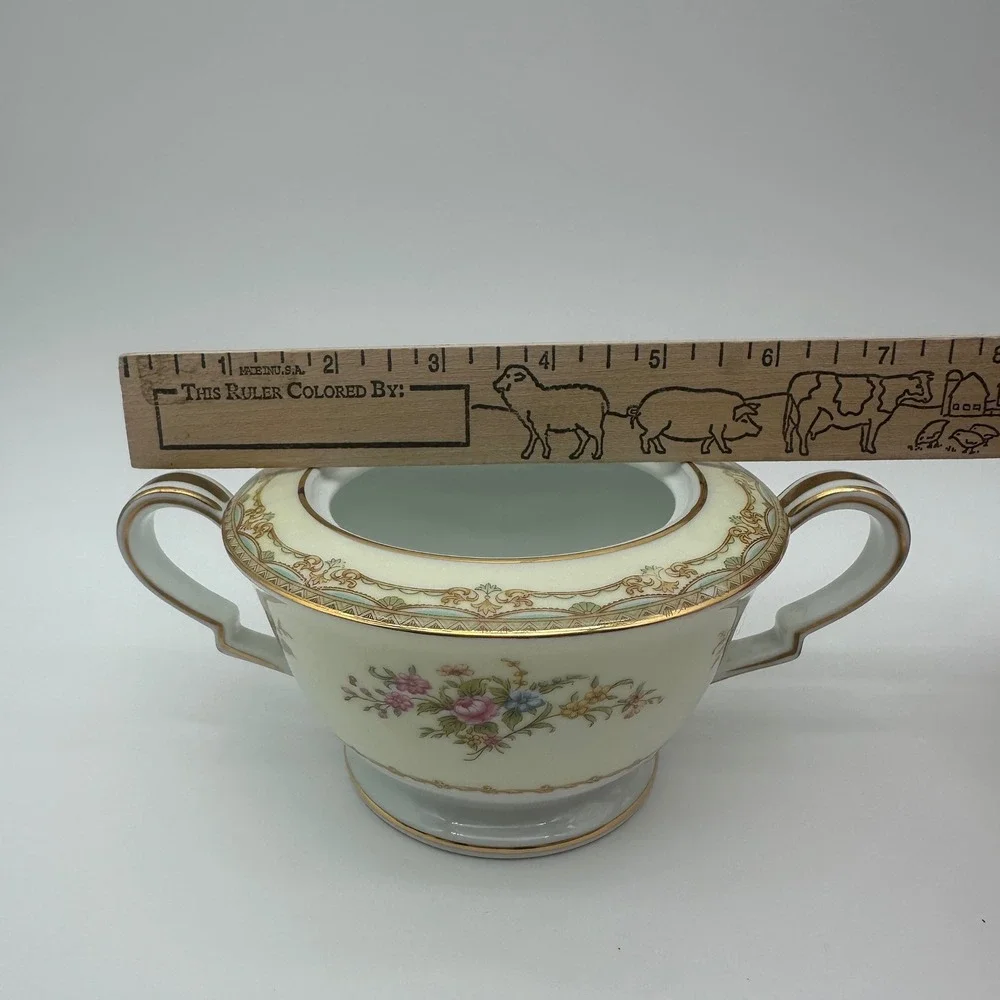 Noritake Sherwood 3926 Demitasse Set Coffee Pot Creamer Sugar 8 Cups Saucers